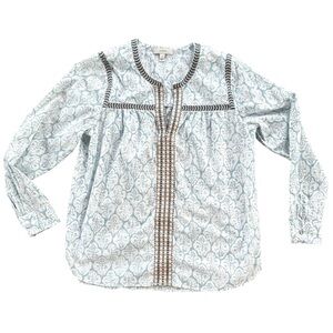 SPRING is coming! J. CREW Embroidered Print Tunic Top 100% Cotton  J Crew EUC